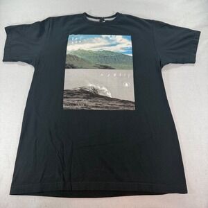 Volcom Mens Hawaii Graphic T-Shirt Black True To This Surf Wave Size Large